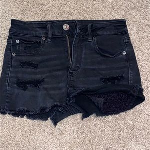 American eagle black jean shorts